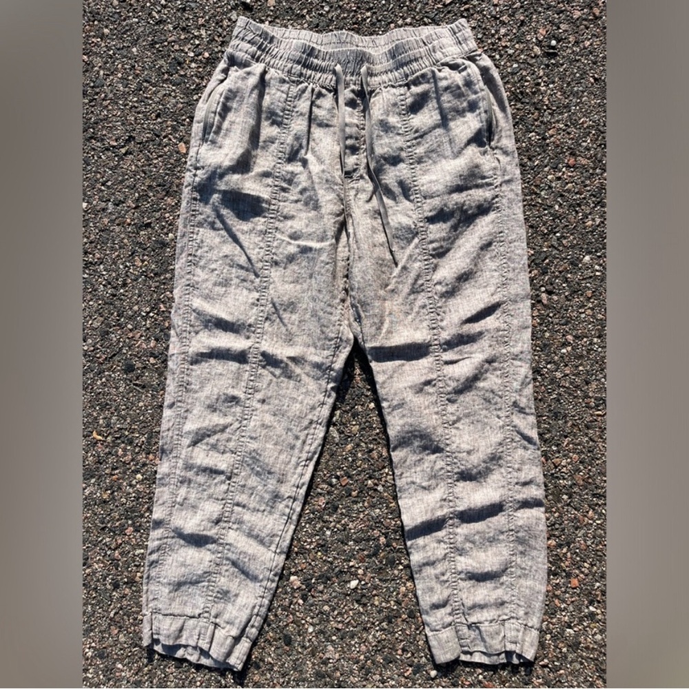 Athleta Retreat Linen High Rise Ankle Pant in Pyrite - Picture 2 of 5